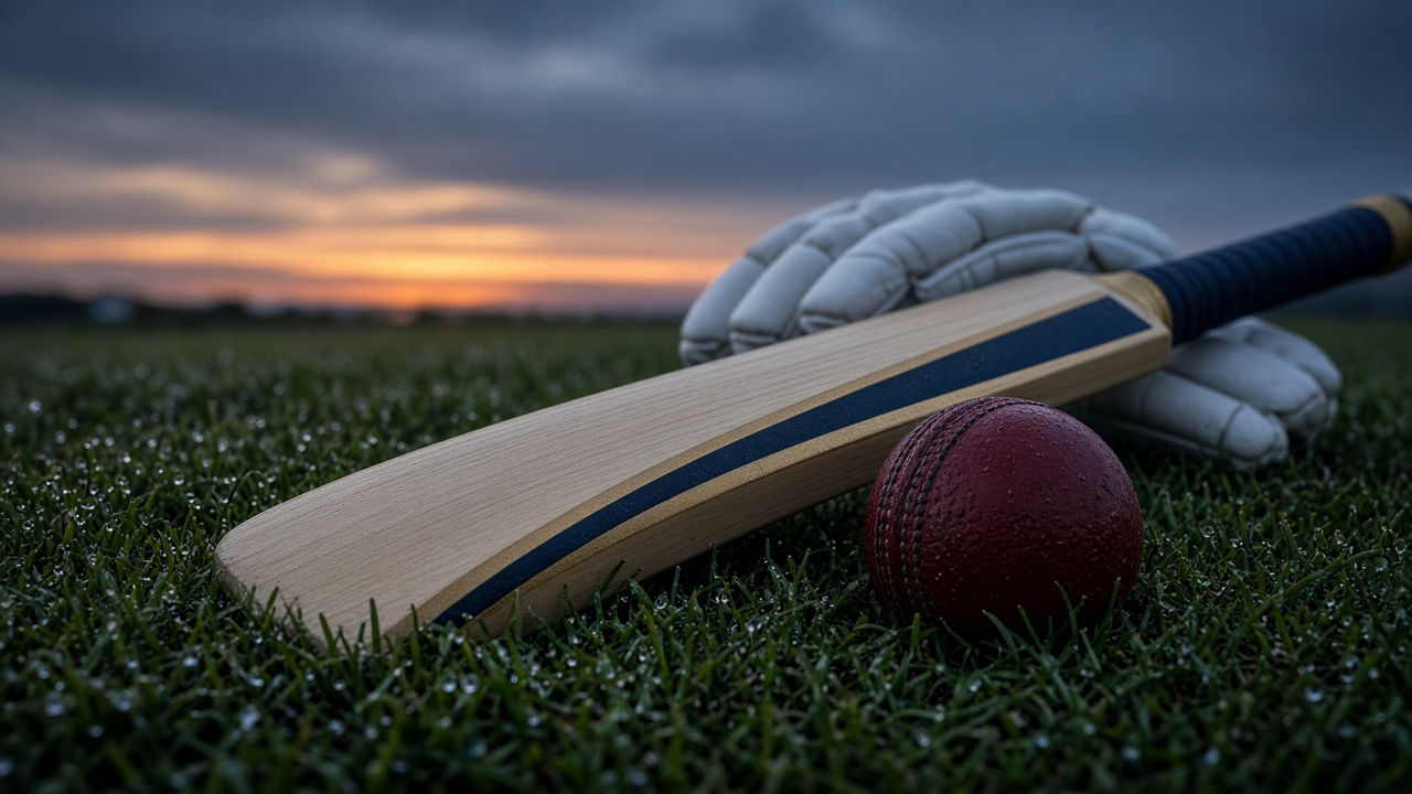 Cricket bat, ball, and gloves for planning Drem Fantasy Cricket Games