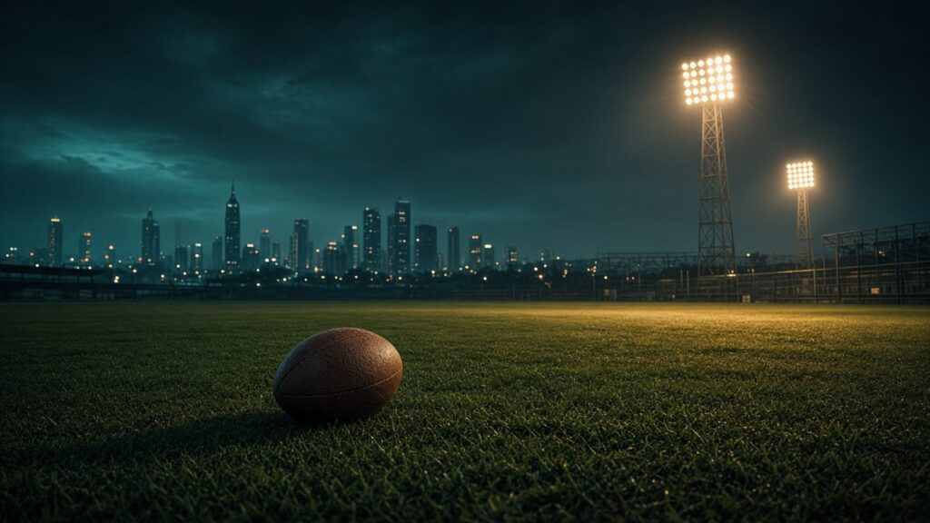 Night stadium scene for planning a Drem Fantasy Live Sports lineup