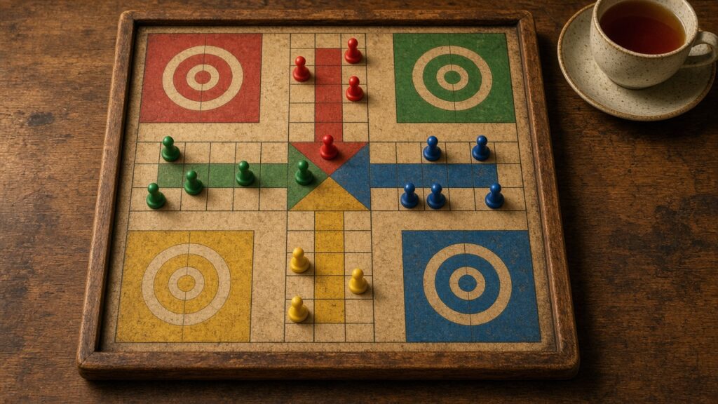 Wooden ludo board prepared for Drem Fantasy Ludo Games in Malaysia